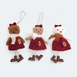 Zawieszka miś. z białym szalikiem BNPL-83-02391-25