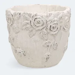 Donica róże okrągła szara cement CACD-130-10787-24