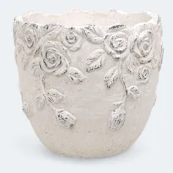 Donica róże okrągła szara cement CACD-130-10789-24
