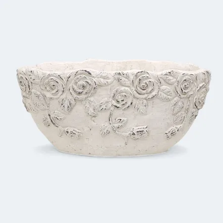 Donica róże szara owal cement CACD-130-10785-24