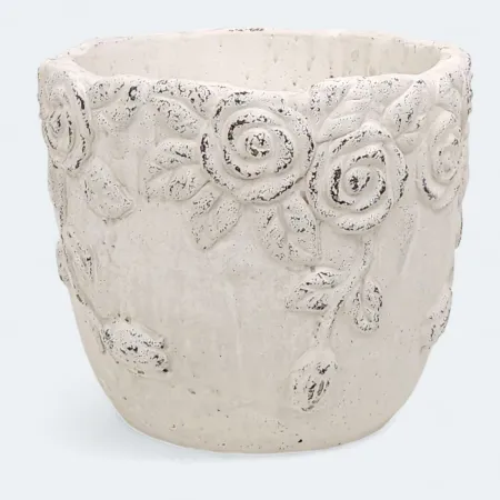 Donica róże okrągła szara cement CACD-130-10787-24
